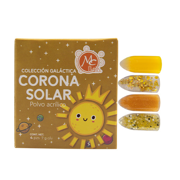 Caja de Polvo Acrilico CORONA SOLAR 4 pz