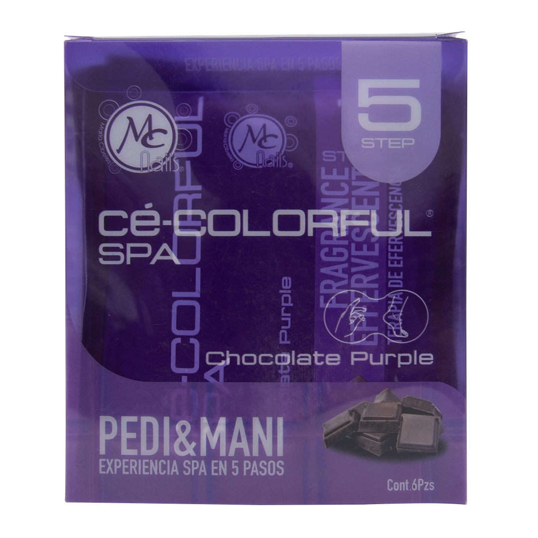 COLORFUL SPA KIT PEDI&MANI 5step  6pz FRAGANCE: CHOCOLATE PURPLE