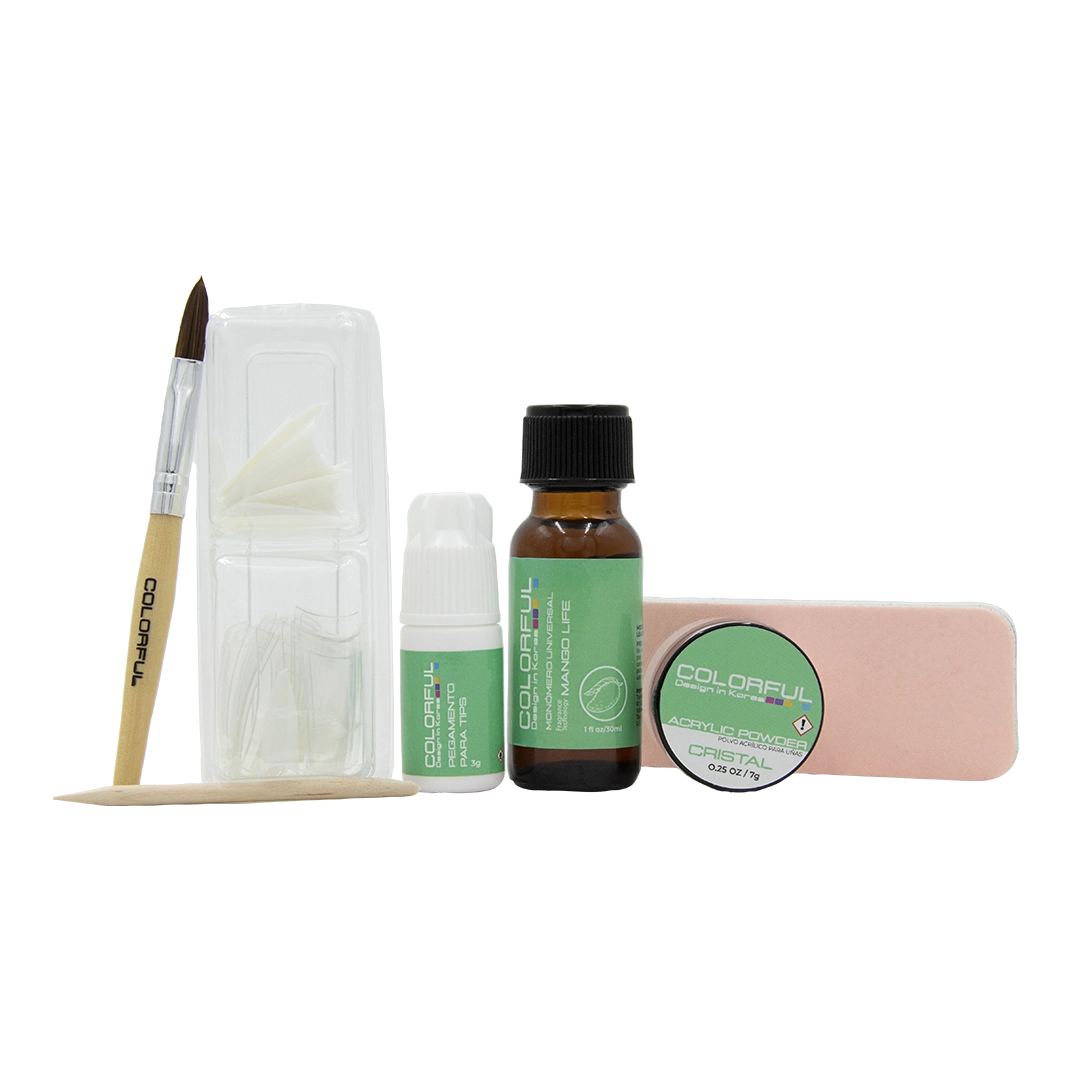 COLORFUL Kit para uñas acrílicas EASY NAILS PACK MANGO LIFE 46pz