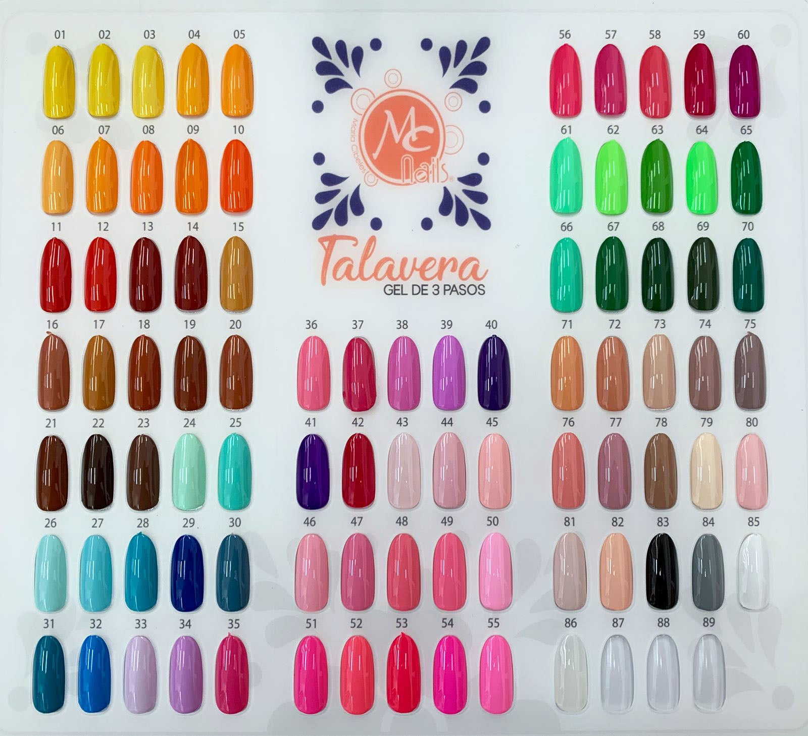 Paq. Gama completa Talavera Gel Polish 11ml c/u - 89 pzs (no incluye gama)