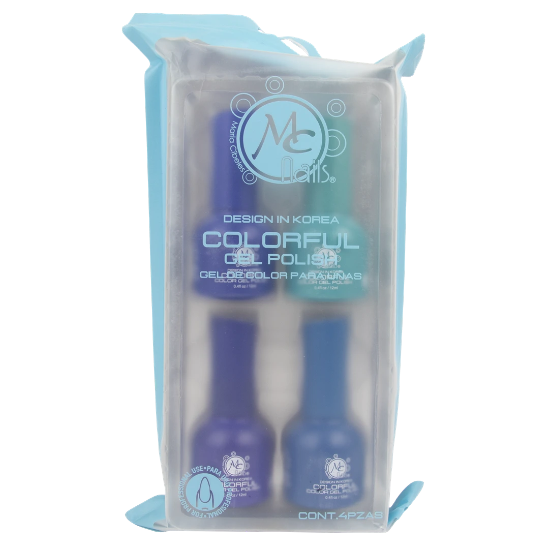 Colorful collection gel "M" Ocean Blue 4pz de 12ml c/u