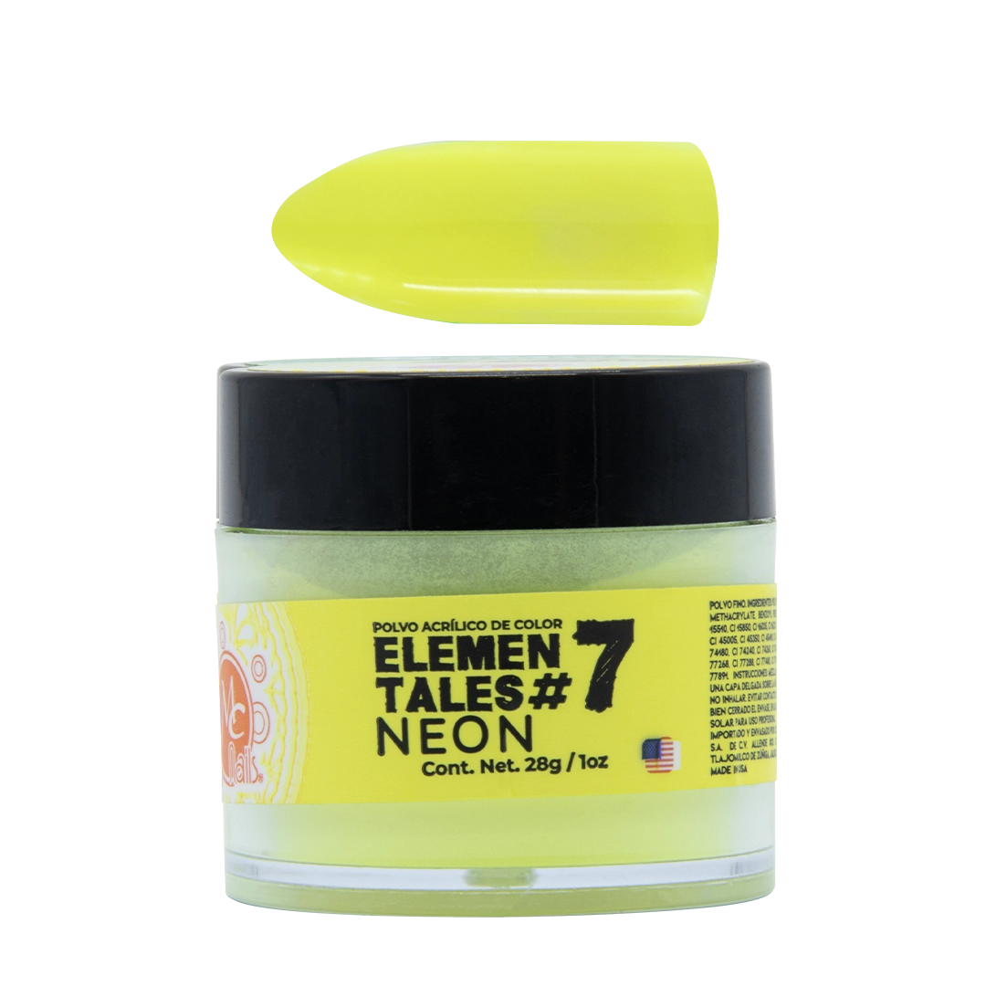 Polvo acrílico ELEMENTALES #7 (Amarillo neón) 1oz