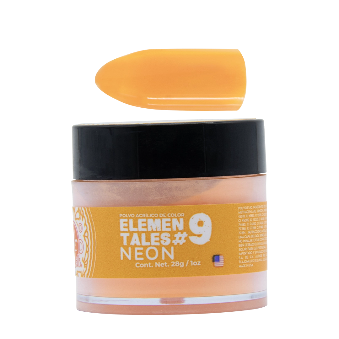 Polvo acrílico ELEMENTALES #9 (Naranja neón) 1oz