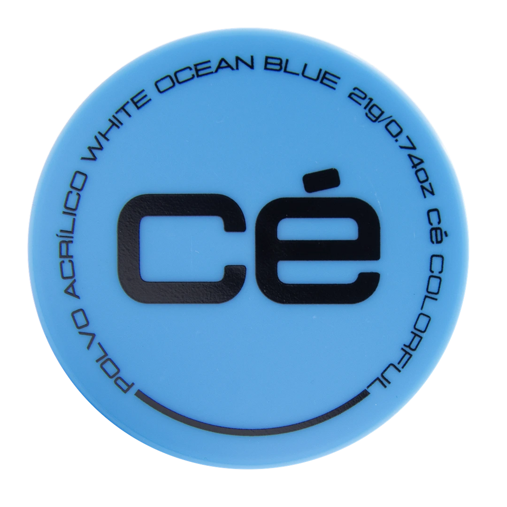 COLORFUL POLVO ACRILICO COLOR: CLEAN WHITE 21g OCEAN BLUE