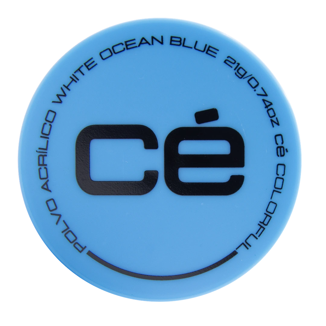 Colorful polvo acrilico color: clean white 21g ocean blue