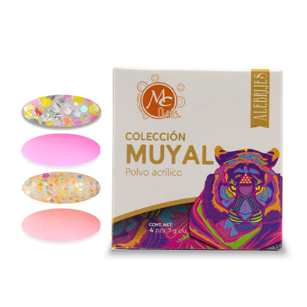 Vari Muyal Caja de Polvo Acrilico Alebrijes MUYAL 4 pz – MC NAILS